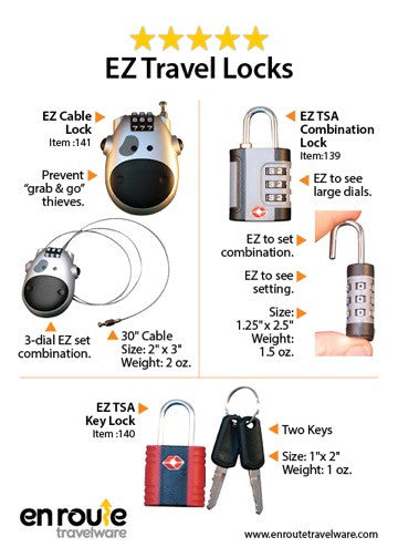 Combination Luggage Lock - En Route Travelware 